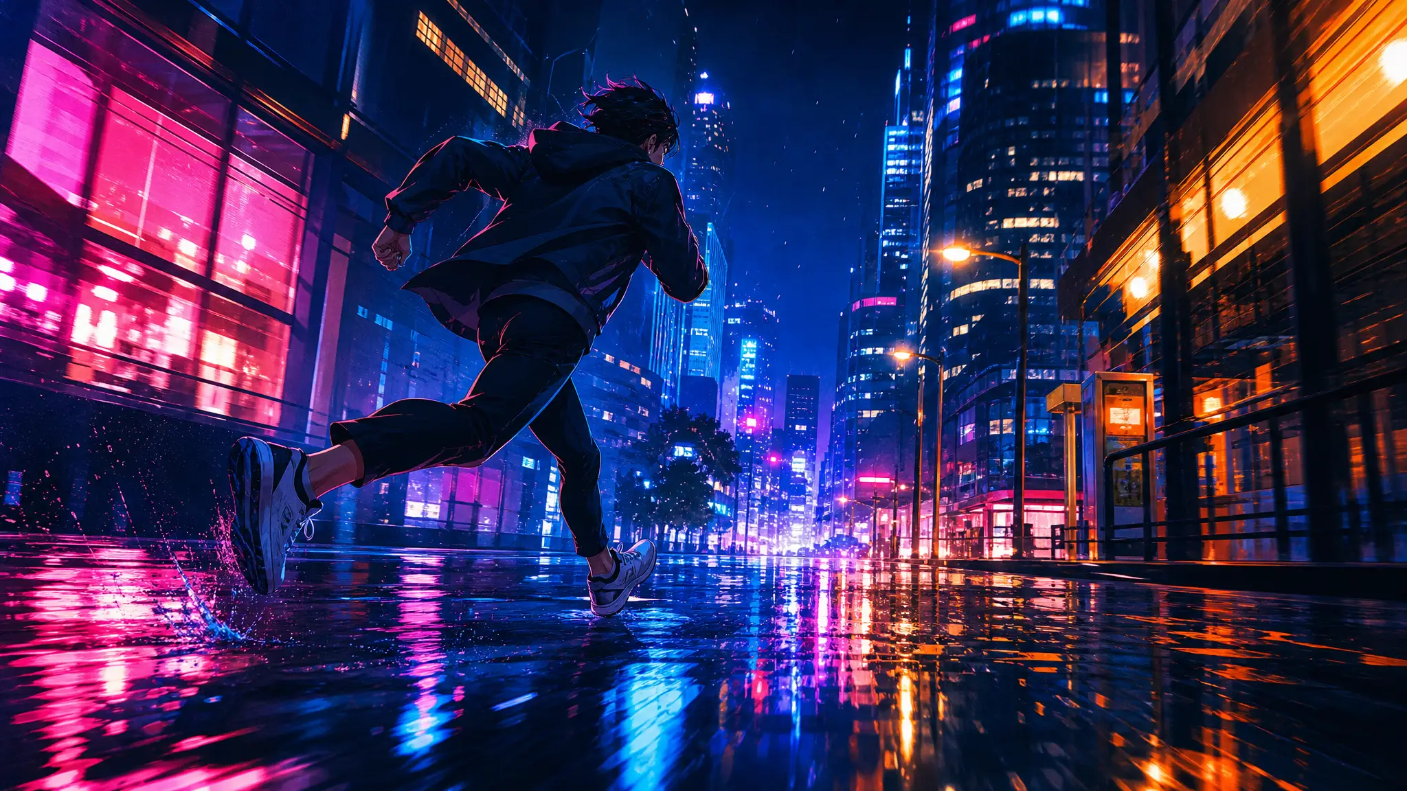 Atmospheric poster for the Midnight City Run template