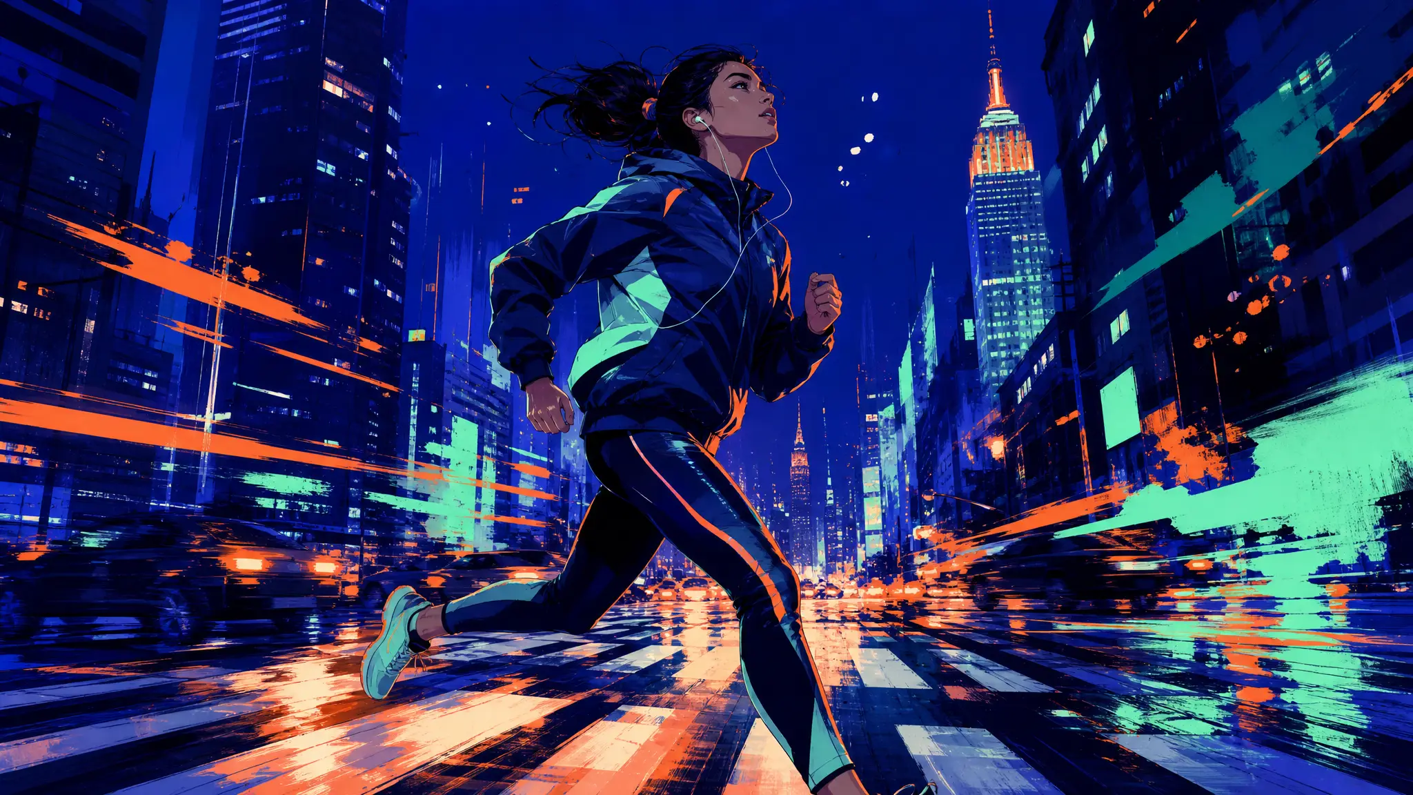 Atmospheric poster for the Midnight City Run template