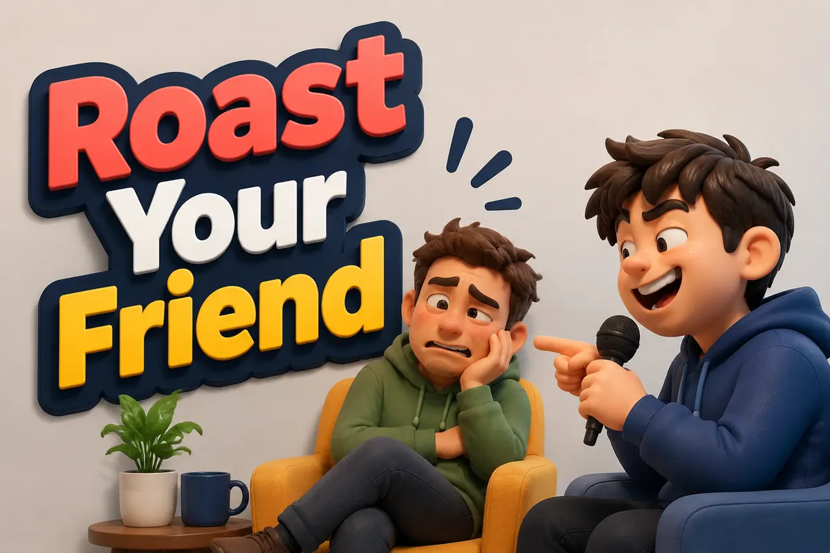 Atmospheric poster for the Roast Your Friend template