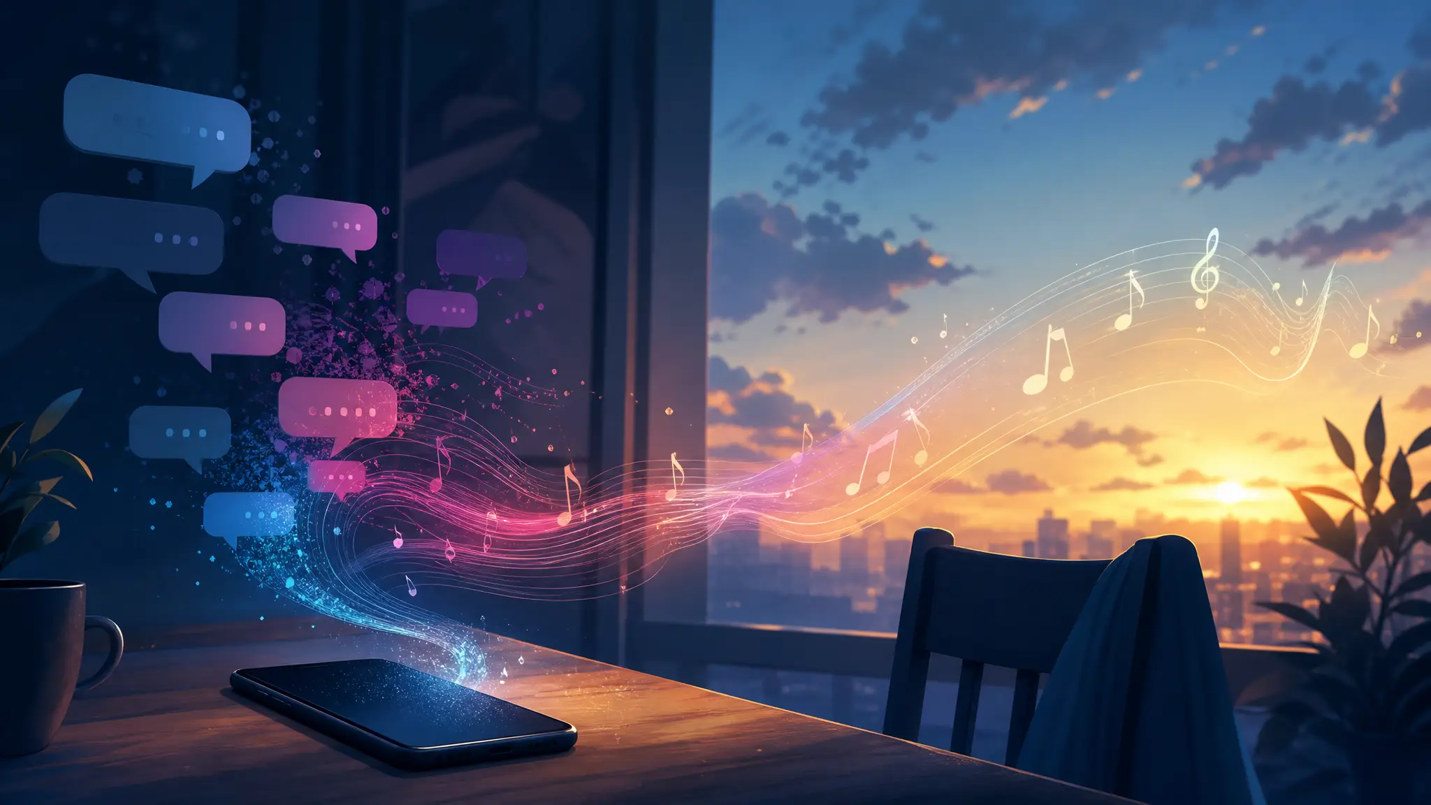 Atmospheric poster for the Last Chat Song template